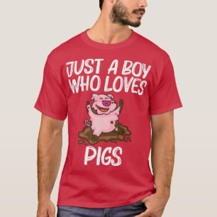 Camiseta Design De Porco Engraçado Para Meninos Crianças Fa