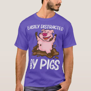 Camiseta Design De Porcos Engraçados Para Homens Fazendas D