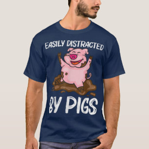 Camiseta Design De Porcos Engraçados Para Homens Fazendas D