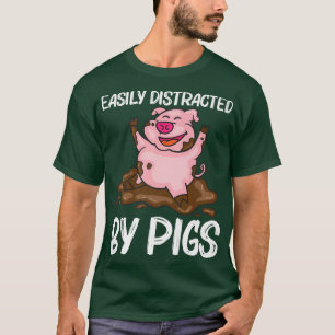 Camiseta Design De Porcos Engraçados Para Homens Fazendas D