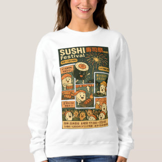 Camiseta Design de Poster do Festival Sushi