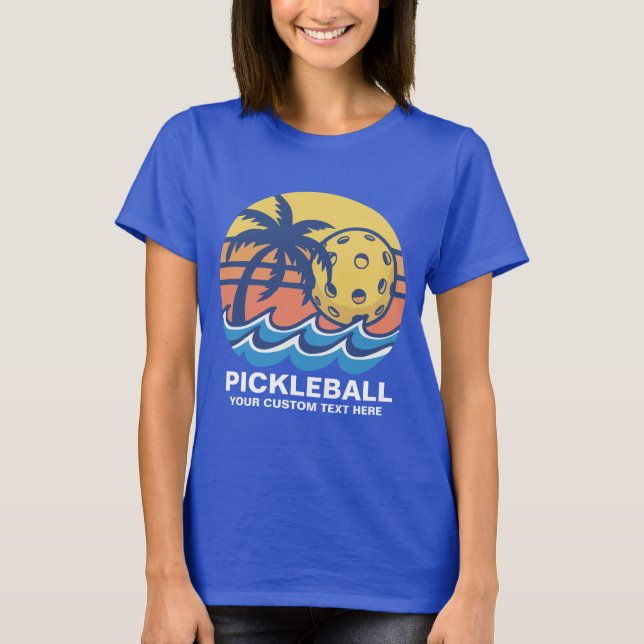 Camiseta Design de Praia de Pickleball Tropical - Personali (Frente)