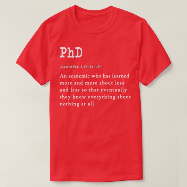 Camiseta Design de presente de definição de PhD engraçada p (Frente do Design)