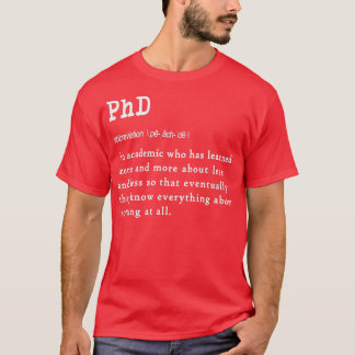 Camiseta Design de presente de definição de PhD engraçada p