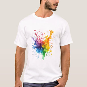 Camiseta Design de presente inspirado em tinta colorida