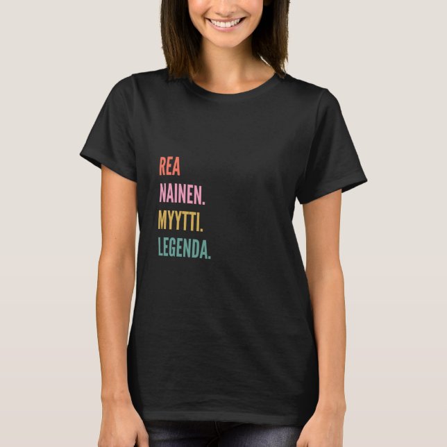 Camiseta Design de Primeiro Nome Finlandês Engraçado Rea (Frente)