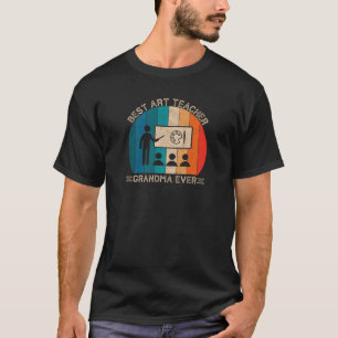 Camiseta Design De Professora De Arte Retro Para Avó Engraç