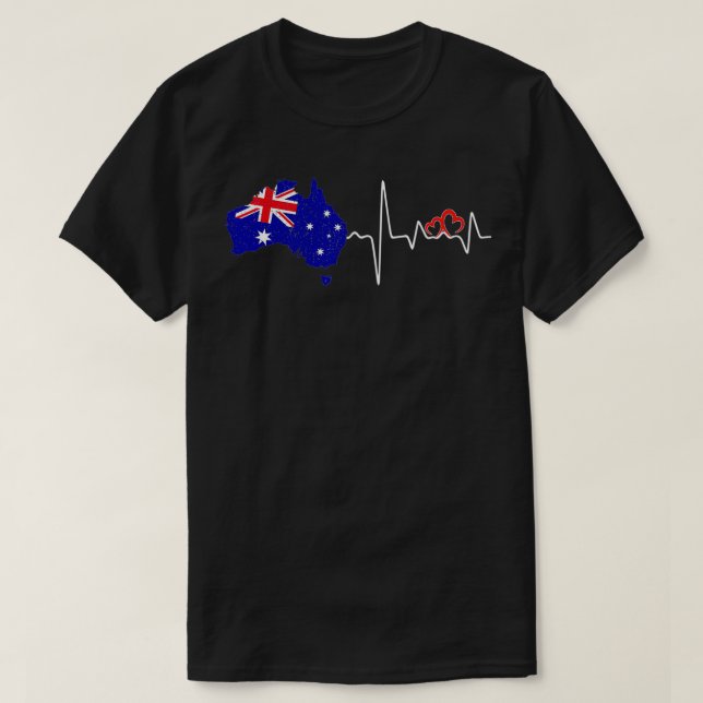 Camiseta Design de pulsação de Mapa de Sinalizador da Austr (Frente do Design)