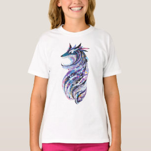 Camiseta design de rabisco de lobo