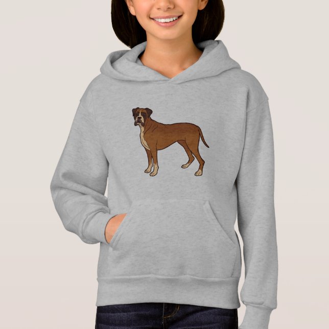 Camiseta Design de Raça de Cachorro Boxer Marrom Bom (Frente)