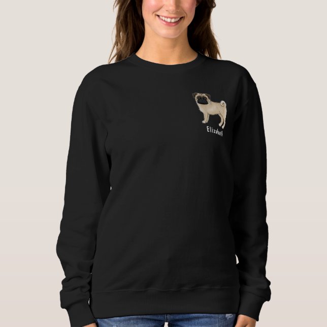 Camiseta Design de Raça de Cachorro Fawn Pug Mops Com Texto (Frente)
