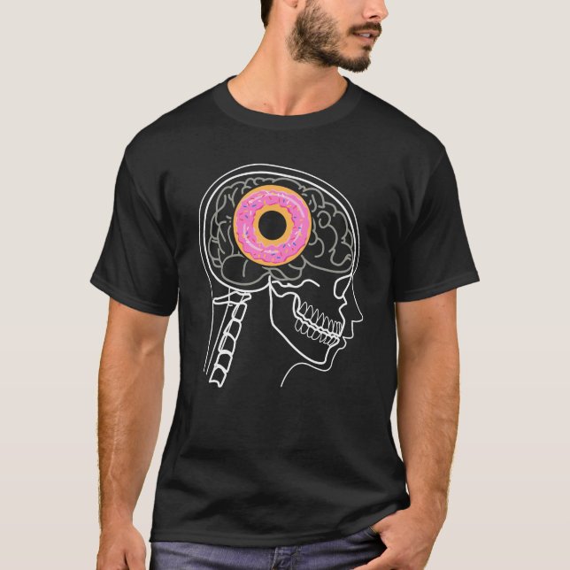 Camiseta Design de raio-X do cérebro DONUT  (Frente)