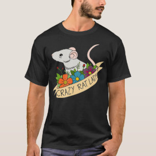 Camiseta Design de Rato Louco com Flores Pet Rodent