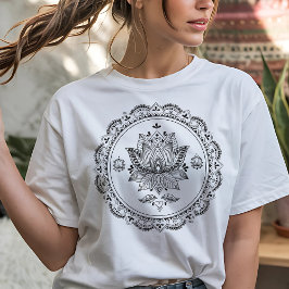 Camiseta Design de Renda Estilo Lótus