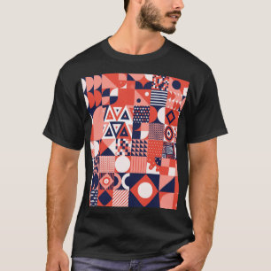 Camiseta Design de Retro Bauhaus, geométrico colorido.
