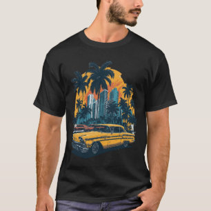 Camiseta design de retrocesso do carro clássico