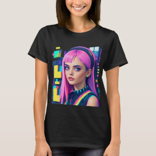 Camiseta Design de Revival Y2K - Nostalgia da falha neon