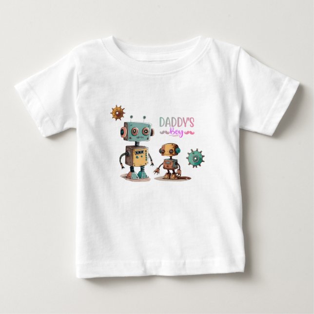 Camiseta Design de robôs "Filho do Papai" (Frente)