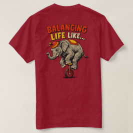 Camiseta design de Roda de Circo de Elefante Engraçado em E