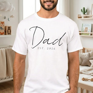 Camiseta Design de Rótulo de Papai Clássico Ano EST Família