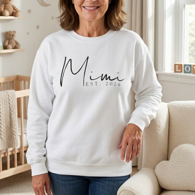 Camiseta Design de Rótulo Mimi EST Ano Minimalista (Criador carregado)