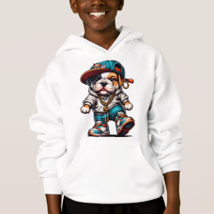 Camiseta 🐶 Design de Rua de Bulldog Filhote Colorido e Leg