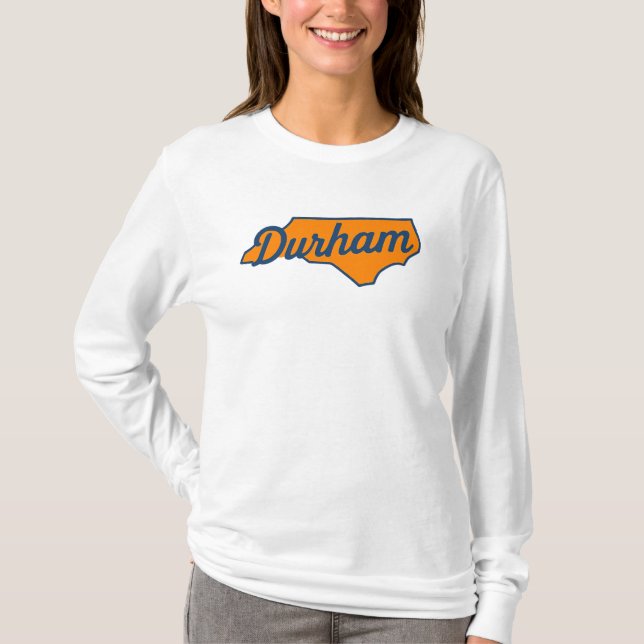 Camiseta Design de Script de Durham North Carolina - Forma  (Frente)