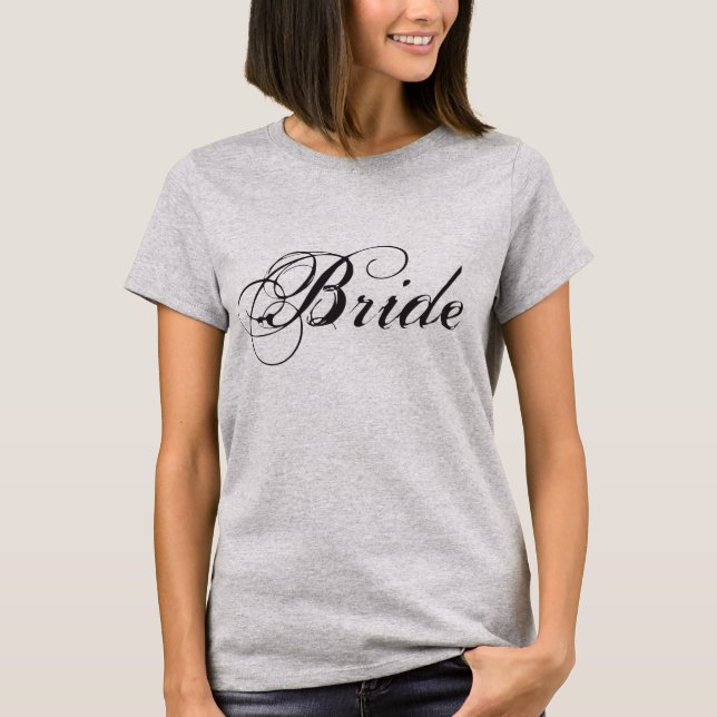 Camiseta Design de Script de Noiva Elegante para Presentes  (Frente)