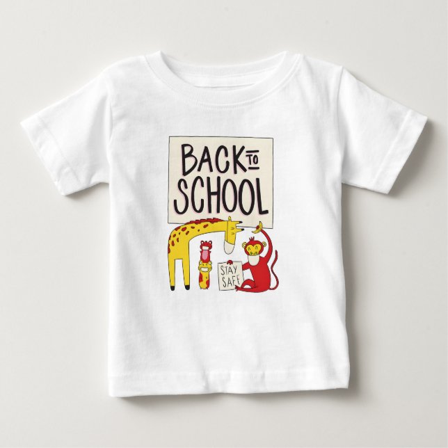 Camiseta Design de Segurança para Animais Escolares (Frente)