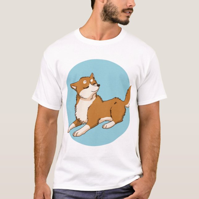 Camiseta Design de shiba azul. (Frente)