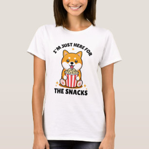 Camiseta Design de Shiba Inu Fofo Aqui Apenas para os Lanch