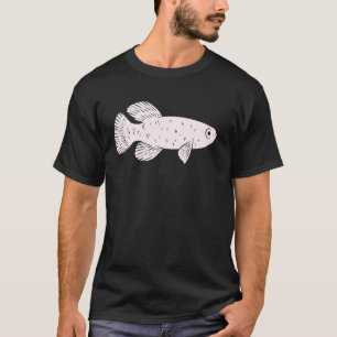 Camiseta Design de Silhouette de Killifish Minimalista Cont