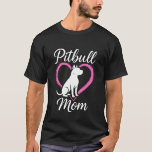 Camiseta Design de Silhueta de Coração de Mãe de Pitbull da