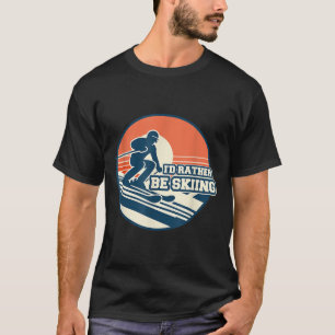 Camiseta Design de Silhueta de Esqui Vintage com Gradi Suns
