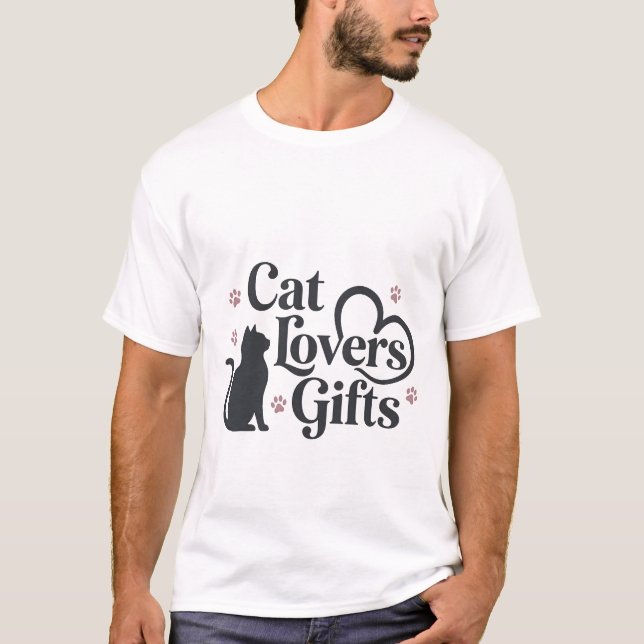 Camiseta Design de Silhueta de Gato Preto Chic com Impressã (Frente)