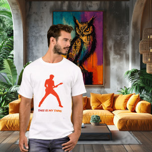 Camiseta Design de Silhueta de Guitarra Elétrica Ação Lifes