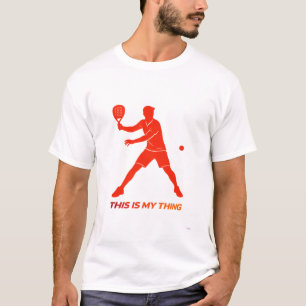 Camiseta Design de Silhueta de Padel Ação Estilo de Vida