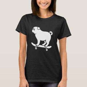 Camiseta Design de silhueta de skateboard de pug legal