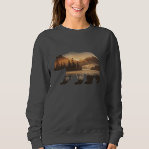 Camiseta Design de Silhueta de Urso com Modo de Exibição Su