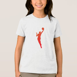 Camiseta Design de Silhuette de Basquete Dinâmico para Mulh