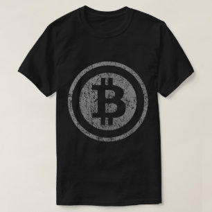 Camiseta Design de Símbolo de Bitcoin Grunge