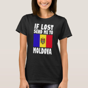 Camiseta Design de Sinalizador da Moldávia Se perdido, envi