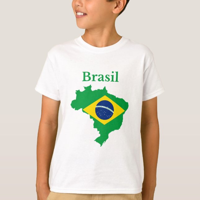 Camiseta Design de Sinalizador de Mapa do Brasil (Frente)