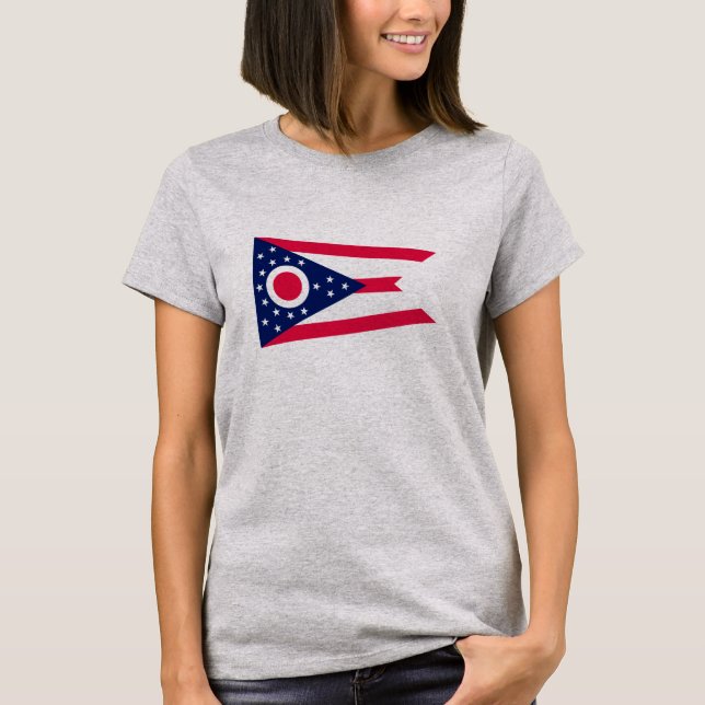 Camiseta Design de Sinalizador do Estado de Ohio (Frente)