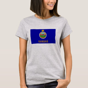 Camiseta Design de Sinalizador do Estado do Kansas