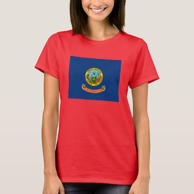 Camiseta Design de Sinalizador do Estado Idaho (Frente)
