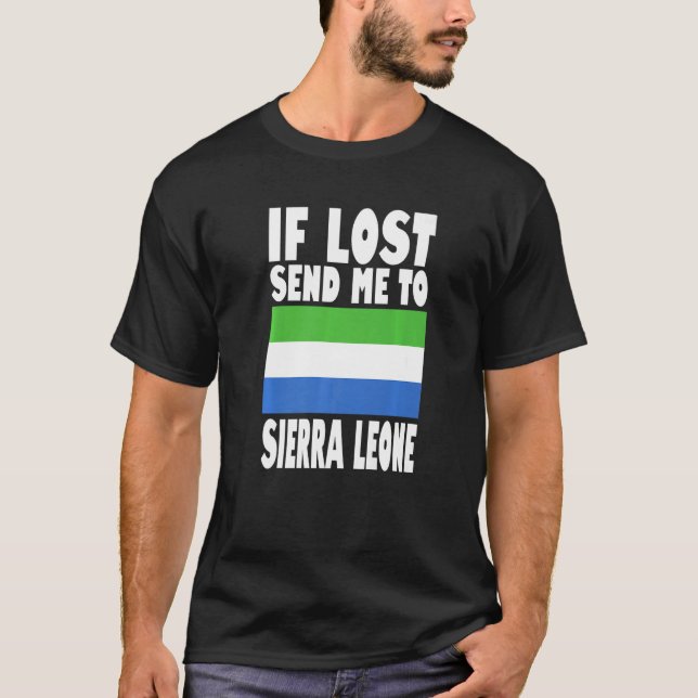 Camiseta Design de Sinalizador Serra Leoa Se perdido me env (Frente)