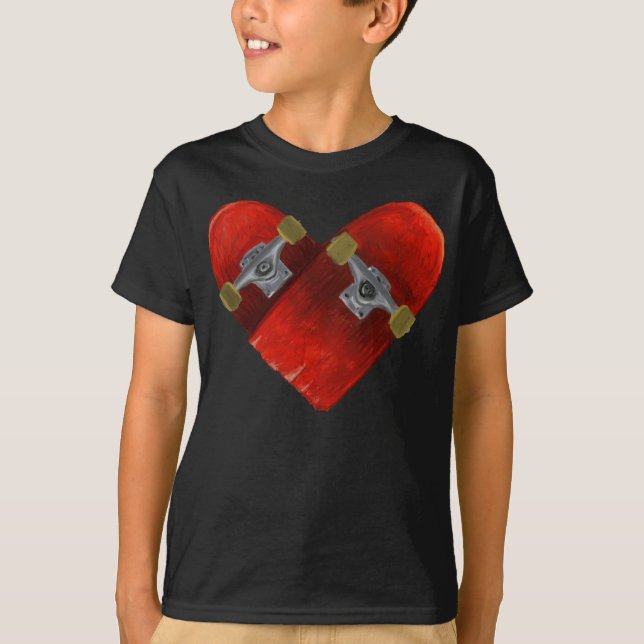 Camiseta Design de skate de conselho quebrado (Frente)