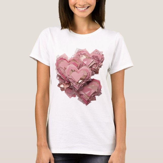 Camiseta Design de slogan corações de amor em ouro artístic (Frente)