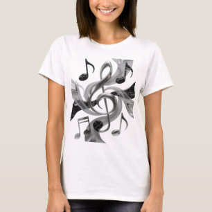 Camiseta Design de slogan Crisp Silver MUSIC IN MOTION
